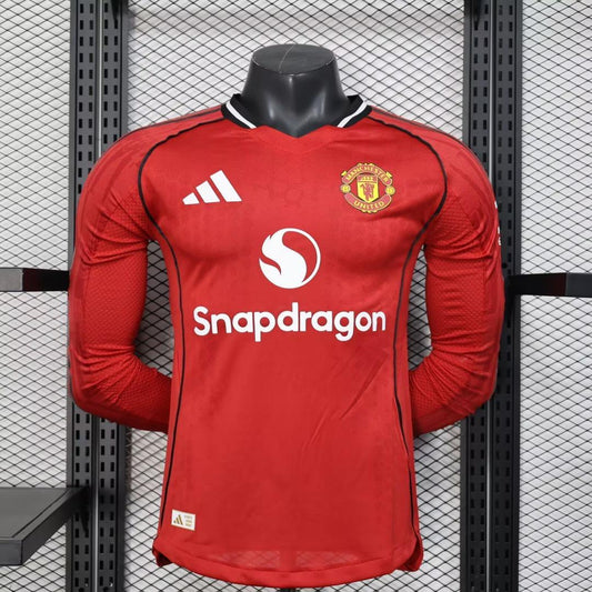 Manchester United 25/26 Long Sleeve Home Authentic Jersey - ClubKits