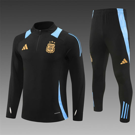 Argentina Training Tracksuit 2024 2025 Dark Black - ClubKits
