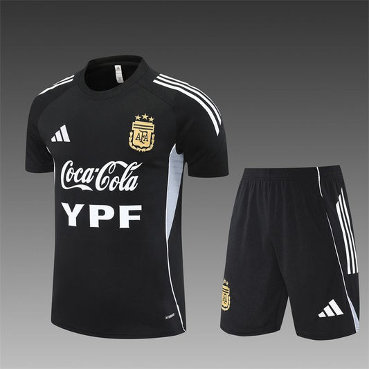 Argentina Black Training Football Kit with shorts 2025/26 - ClubKits