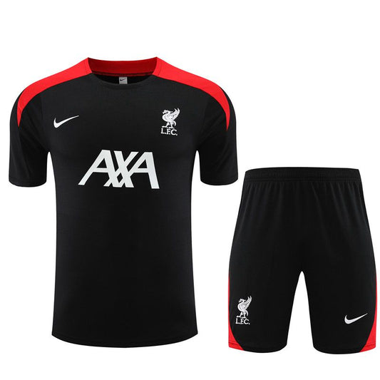 25/26 Liverpool Short sleeve training suit black and red