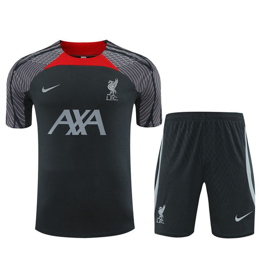 25/26 Liverpool Short sleeve training suit gray and green