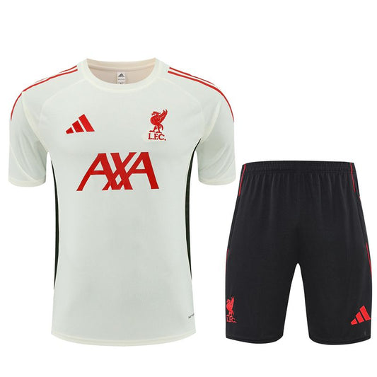 25/26 Liverpool Short sleeve training suit off white